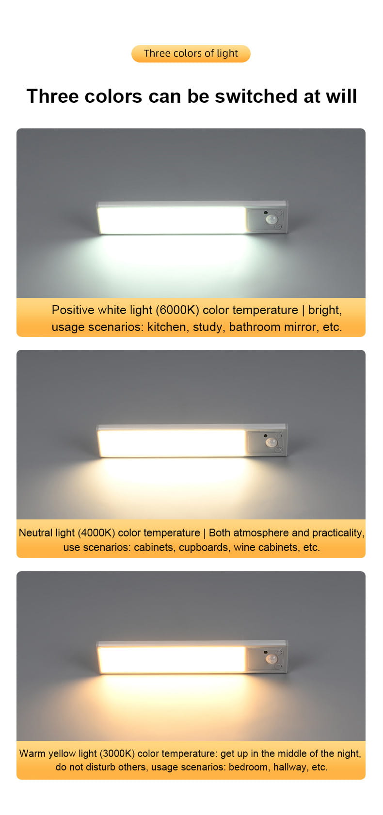 Wireless remote control sensor light_Features