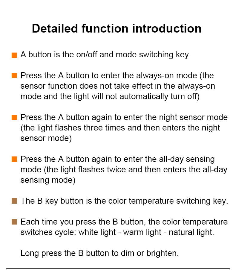 Wireless remote control sensor light_Features