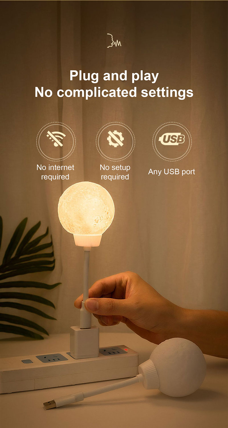 Intelligent voice controlled moon lamp_Features