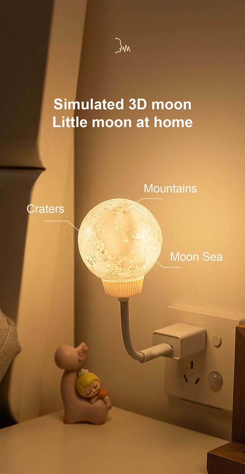 Intelligent voice controlled moon lamp_Features