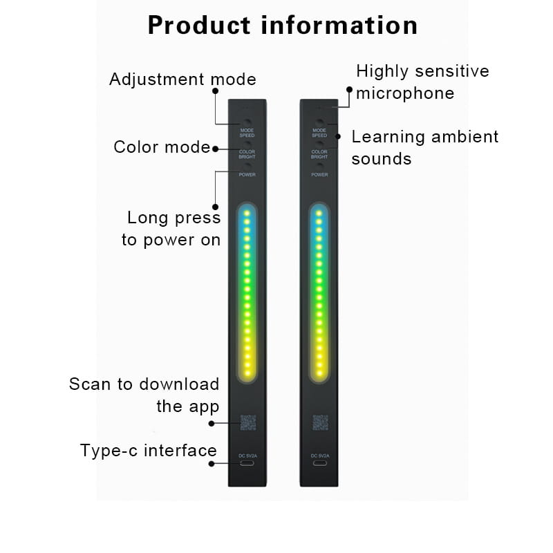 RGB Sound-Activated Music Rhythm Light