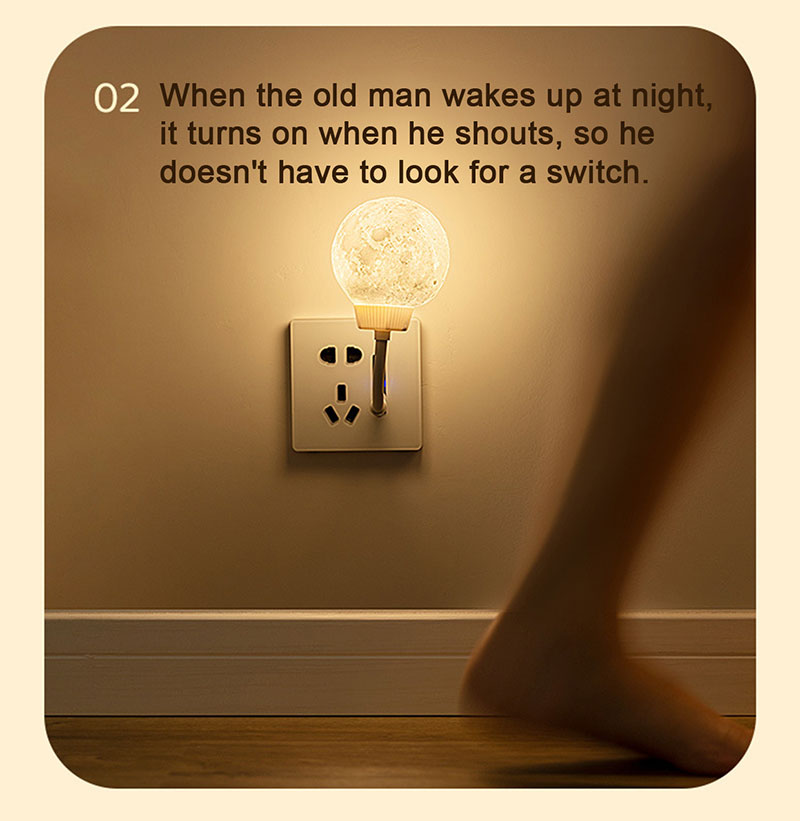 Intelligent voice controlled moon lamp_Features