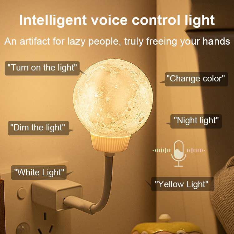 Intelligent voice controlled moon lamp