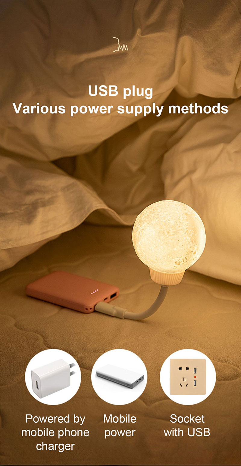 Intelligent voice controlled moon lamp_Features