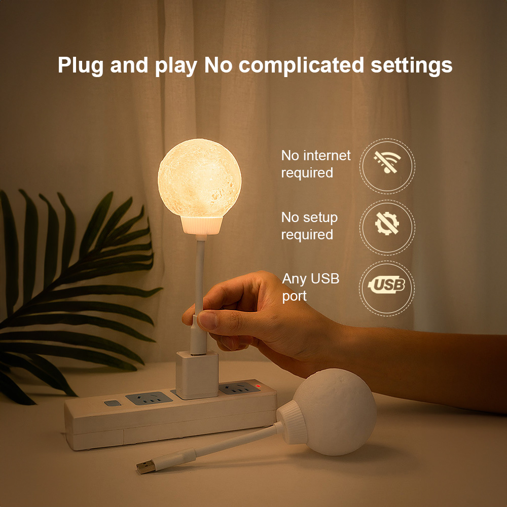 Intelligent voice controlled moon lamp