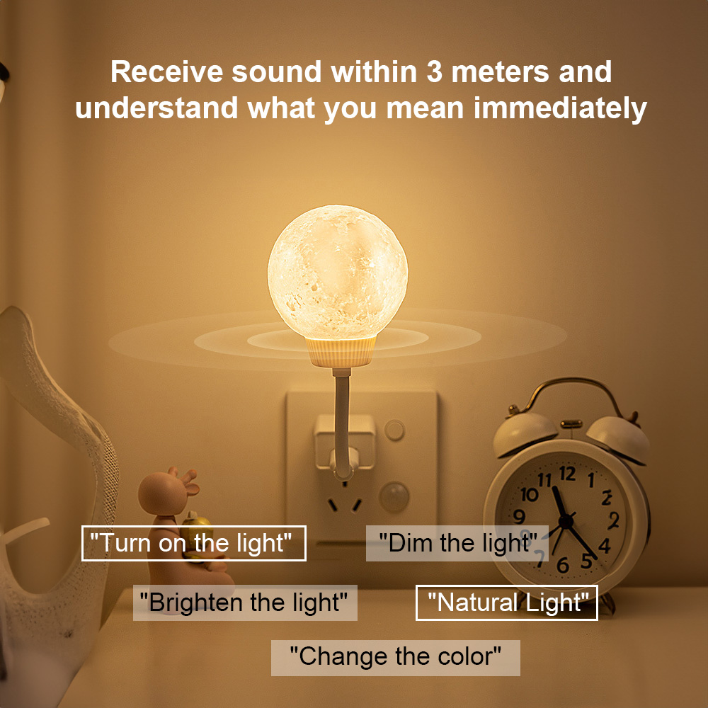 Intelligent voice controlled moon lamp